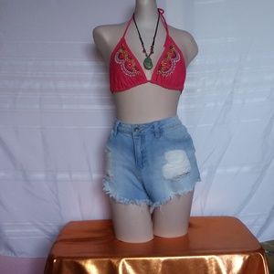 Cello Light ripped Denim/Jean shorts Size :L